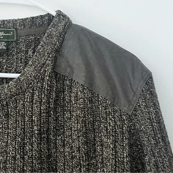 Eddie Bauer green Sweater with elbow patches cotton and wool size XL - Picture 6 of 7